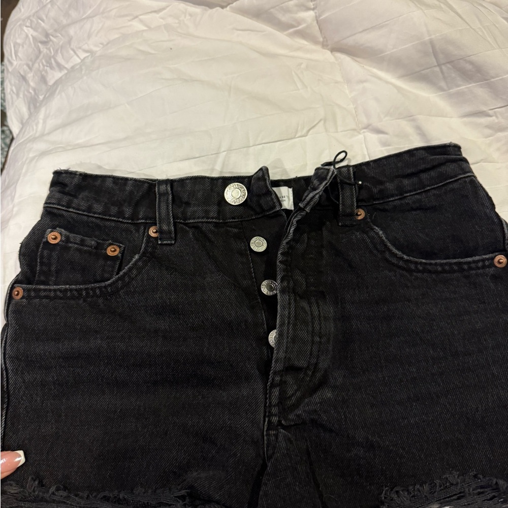 Zara Charcoal Denim Shorts